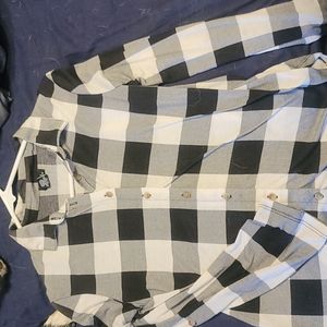 white and black flannel